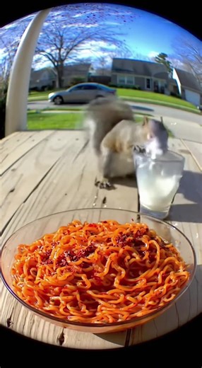 1.7M views · 17K reactions | Squirrel vs Spicy Noodles ️ | Funniest...
