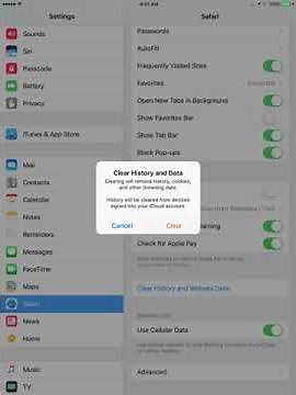 How to CLEAR COOKIES on iPAD?