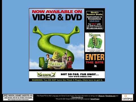 Shrek 2 flash website in 2004
