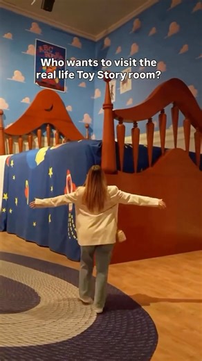 Frank the Disney Dad & Family on Instagram: "This is Andy’s Room from Toy Story… in real life. 🤯 The Mundo Pixar Experience recreates Andy’s bedroom at full scale, making you feel like you actually shrank down to toy size. From the walls to the furniture, it’s built to put you inside the movie with Woody and Buzz. It also features the Monsters Inc bedroom. It opens February 13, 2026 in London at Wembley Park. If you grew up with Toy Story, this is pure nostalgia and a must-see for Pixar and Dis