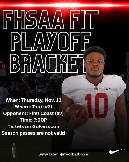 Your Aggies have been selected as the #2 Seed in the FHSAA Florida Invitational Tournament! 🏈💥 We will host First Coast High School, out of Jacksonville, on November 13th at 7:00 PM at home in Pete Gindl Stadium. The Quarterback Club will be selling concessions including: Nachos Hamburger/Cheeseburger Hot dog Pulled pork sandwich Pulled pork nachos Drinks Hot Chocolate Let’s pack the stands, bring the energy, and show what Aggie Nation is all about. Make plans to attend and support your Aggies