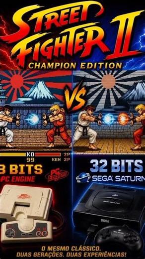 COMPARAÇÃO: PC ENGINE × SEGA SATURN (STREET FIGHTER II) #streetfighter #videogames #retrogaming