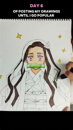 Nezuko hair colouring🌸✨ | #artshorts #animeart #art #nezuko