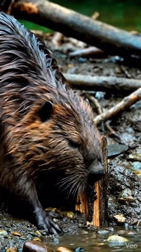 Unstoppable Beaver Architect: Building a Dam in Raging River (ASMR Nature 8K)