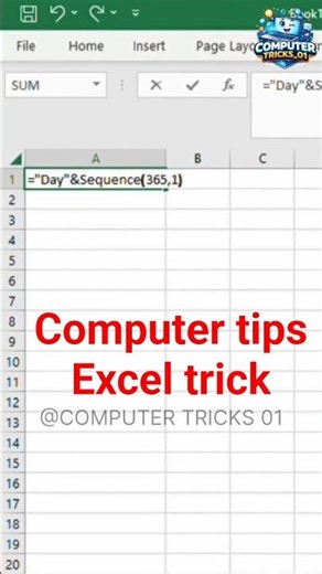 Excel Tricks Formula Day 1 to Day 365 | Daily Excel Learning Series | Excel Smart Work