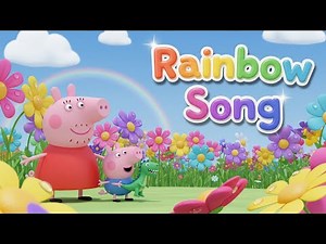 Rainbow Song 🌈 Learn Colors with Peppa & George | 3D Cartoon Learning Video & Nursery Rhyme Song