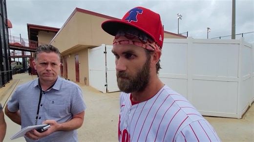 Bryce Harper discusses recovery from back stiffness