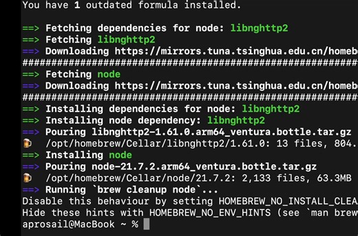 在macOS上安装Node