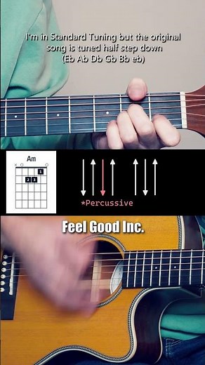 Feel Good Inc. (Gorillaz) Strumming #guitar #tutorial