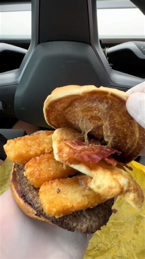 Whataburger for breakfast🍔🥚 #food #asmr #mukbang ​⁠