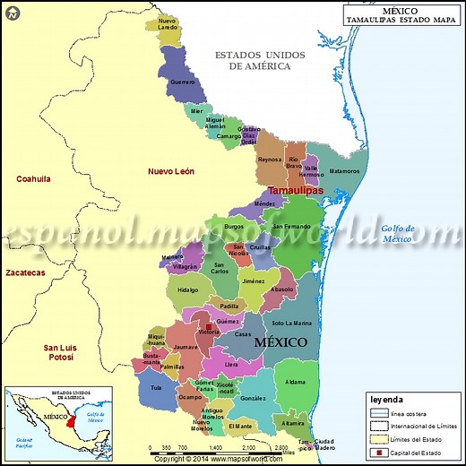 Mapa de Tamaulipas | Estado de Tamaulipas Mexico