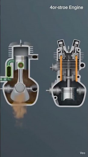 Two-Stroke vs Four-Stroke Engine Explained | Full Animation Comparison in 4K #mechanic #3danimation