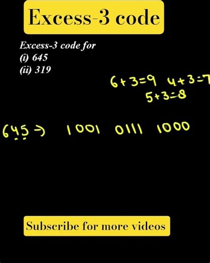 Excess-3 code | digital electronics | code conversion