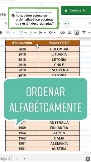 Cómo ordenar palabras alfabéticamente en Excel y Google Sheets