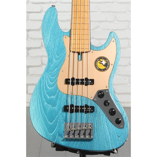 Sire Marcus Miller Sandblasted V7 5-string FL Electric Bass Guitar - Ocean Turquoise Blue, Sweetwater Exclusive