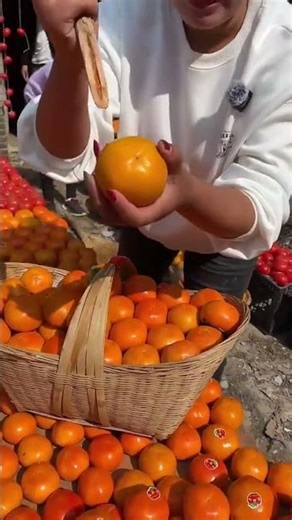 Beautiful natural persimmon fruit harvesting and rural life... #Shorts #insideusafactories