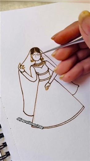 How to draw bride in mehndi / very easy bride figure mehndi design / bride banna sikhe#mehndi#bride