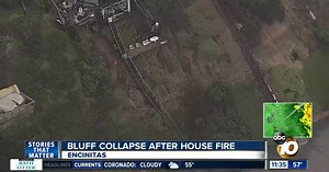 Encinitas house fire leads to bluff collapse