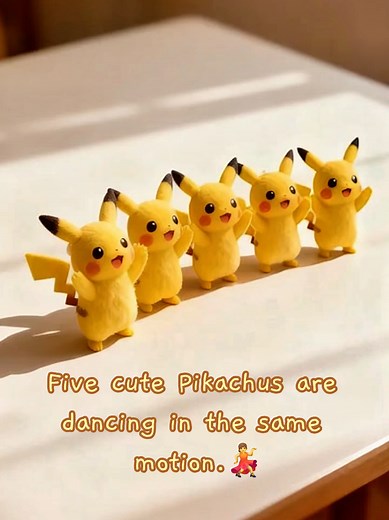 Cinco Pikachus Lindos Bailando en Coreografía