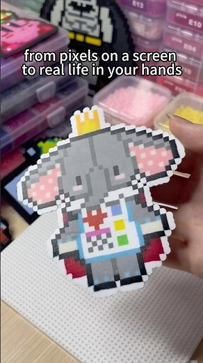 Cutie The Elephant | DIY Perfect Melting Fuse Bead Craft | Made with Pixie Beads #fusebeads #shorts