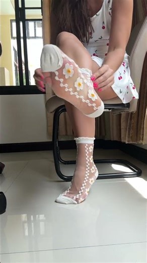 White mesh socks off after a sunny walk ☀️ #socks #nylon #relax