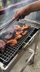 Portable stainless barbeque grilling set with mesh parilya #kitchen