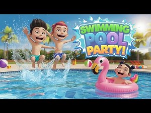 🎉 Swimming Pool Party Song for Kids | Fun Summer Song with Splashes & Pool Fun! 🌞💦