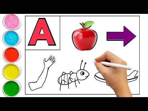 Color Letter A and Objects Starting with A | Fun Alphabet Activity for Kids