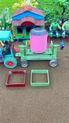 😲🔥 Real Working Mini Tractor Cement Pillar Making Machine | DIY Construction #shorts