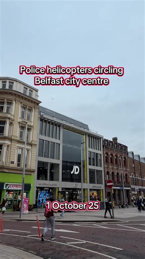 Police Helicopters Circling Belfast City Centre
