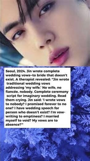 What Happened When BTS Jin Found His Wedding Vows Written to Nobody Will Make You Sob Hours 😭 #short