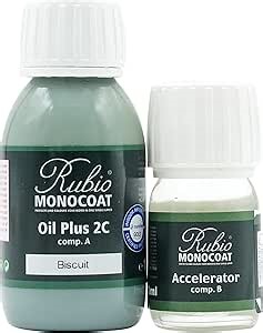 Rubio Monocoat Wood Stain & Finish 65 ft² - Biscuit | Oil Plus 2C | Quick-Dry, Eco-Friendly Linseed Wood Oil for Indoor Use, Includes Accelerator (Part B) | Protector | 130 ml
