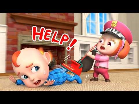 Oh No! Rob Stuck in Vacuum😱| Police Soo Rescue🚓| Safety for Kids | Rosoo Nursery Rhymes & Kids Songs