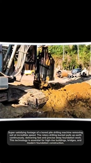 Super Fast Bored Pile Drilling#ConstructionMachines#builderlife