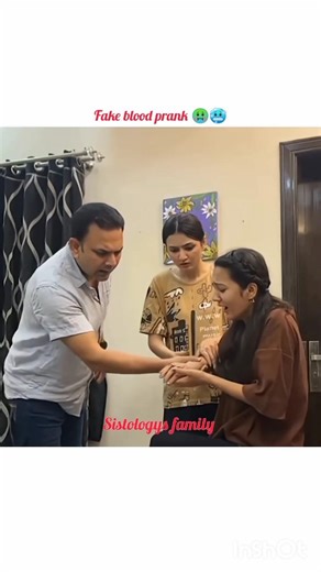 fake blood prank 😲🥶 #sistrology #family