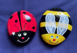 Ladybug and Bumblebee Painted Rocks: Garden Decor - Etsy