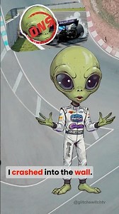 Alien driver crashes his RACE CAR into a wall (#f1 RACE WEEKEND FAIL)