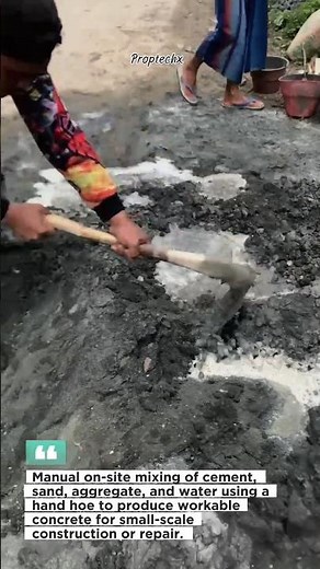 Manual Concrete Mixing On Site Process #construction #concrete #shorts