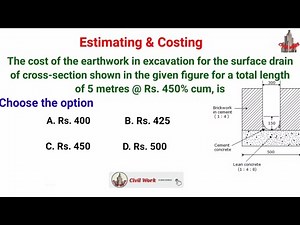 "Earthwork Excavation Cost Calculation" | "Surface Drain Excavation Cost Estimate" #RateAnalysis