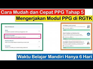 PPG Stage 5 ~ Easy & Fast Way to Complete PPG Stage 5 Modules Independent Learning PPG Stage 5