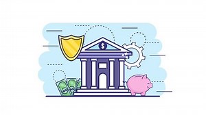 Bank Animation. savings and Investment. Money Rotation. Bank Account with animation.