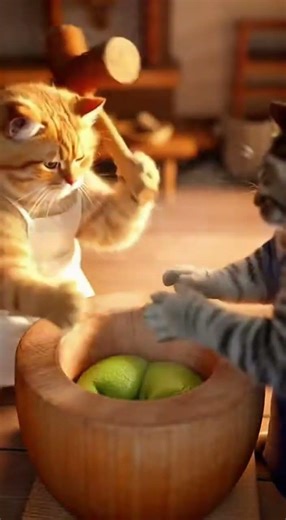 Cats Making Yomogi Mochi | Traditional Japanese Food #Shorts