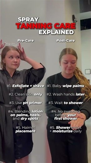 Spray tanning care explained 🤎🧴🚿 #Shorts