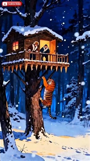 Night in the Secret Treehouse 🌲🏠 #shorts #survival #cinematic #treehouse #wildLife #shortsStory