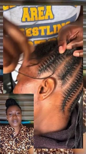 Stitch braids tutorial using your needle ￼🔥 #goviral #stitch-braids #hairstyle #shorts #fyp