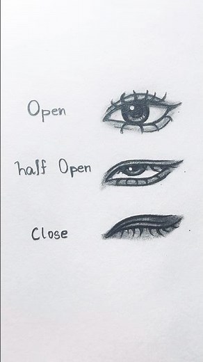 Open Eyes 👀 Half Open 😌 Closed Eyes 😴 Drawing Challenge | Which One Looks Best? #shorts #drawing