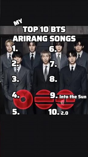 My TOP 10 BTS ARIRANG Songs 💜 #bts #arirang #army #top #ranked #swim #comeback