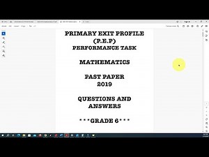 PEP Mathematics Grade 6 2024 Preparation