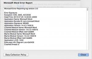 Microsoft Error Reporting Mac Outlook