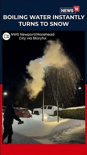 Viral | Extreme Cold Creates Surreal Moment as Boiling Water Instantly Freezes to Snow | N18S